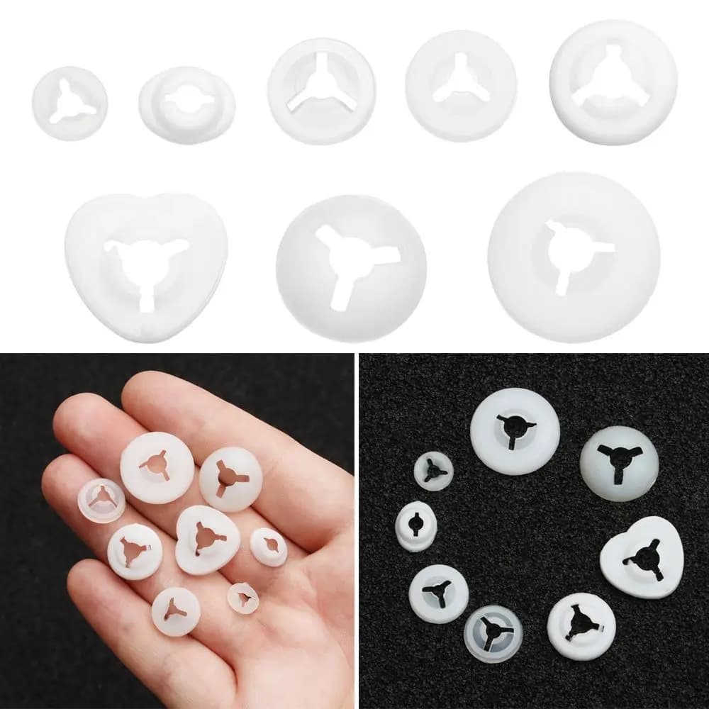 100 pz/borsa accessori bianchi fai da te artigianato plastica occhi di sicurezza bambola naso rondelle guarnizioni rotonde rondelle bambola giocattoli animali