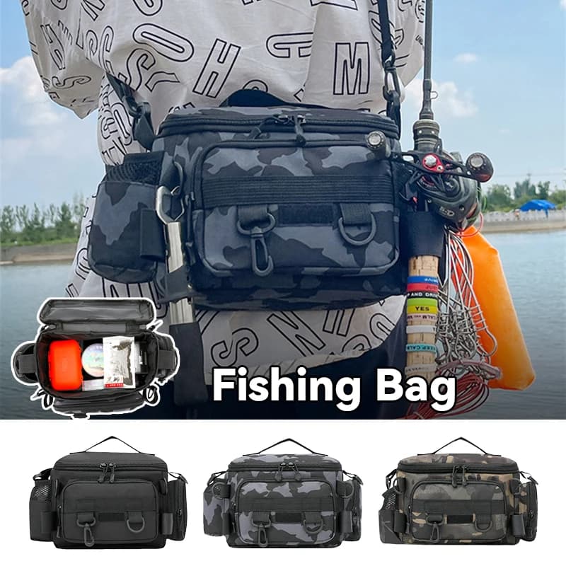 Bag for fishing gear box for bait Tool bag for men Fly fishing backpack with shoulder bag for rod New
