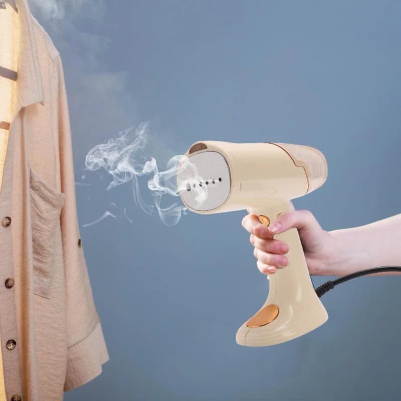Ferro da Stiro a Vapore Portatile da 1500W, Stiratore per Vestiti da Viaggio, Rimuovi Pieghe, 128ml, Pieghevole, Bianco, Macchina per Stirare i Tessuti