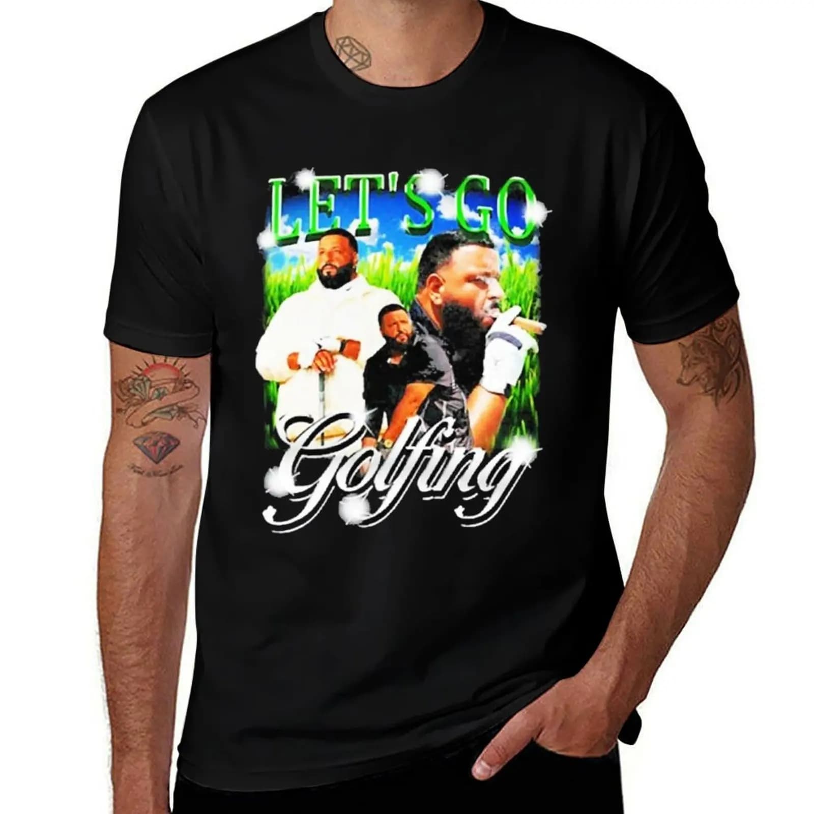 T-shirt Golfing Go Let's, maglietta elasticizzata confortevole