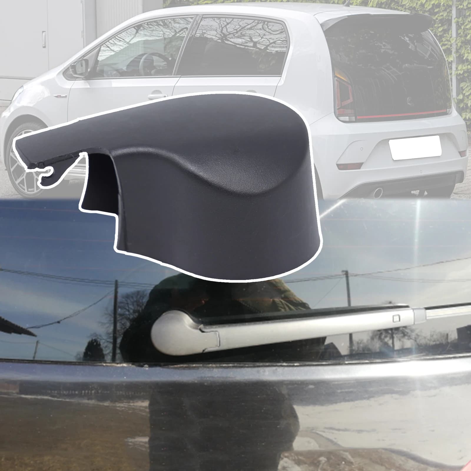 Auto Windshield Rear Windshield Wiper Blade Rocker Bolt Cover Cap Accessories For VW Up 2013 - 2020 Seat Mii Skoda Citigo