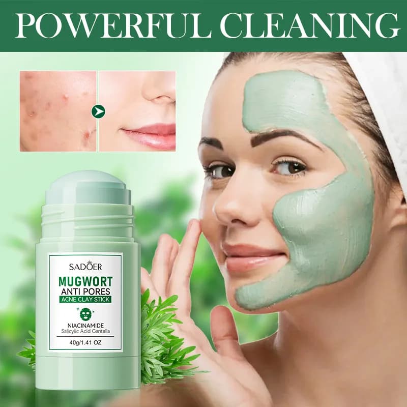 Maschera anti-acne in argilla artemisia per pulire i pori e i punti neri Migliora la pelle incline dell'acne 40 g
