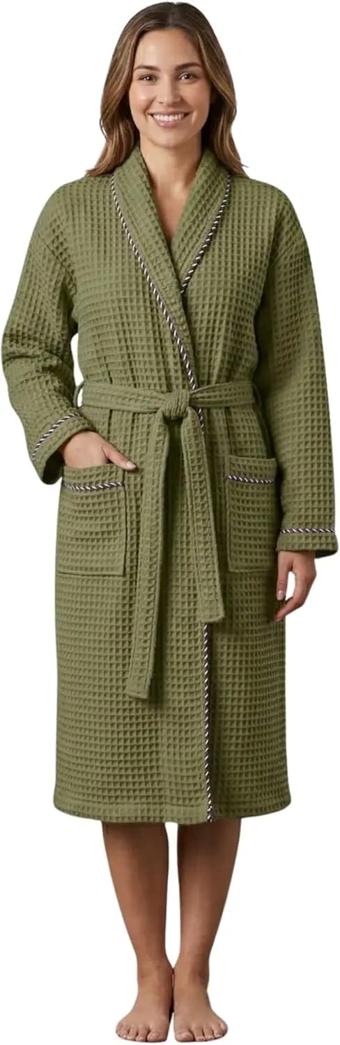 Lussuoso Accappatoio Waffle per Donna e Uomo - 100% Cotone Turco Naturale