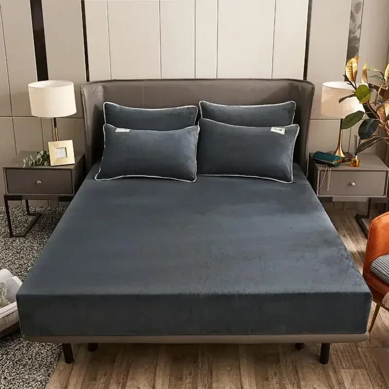 Lenzuolo con angoli elastici in peluche invernale Lenzuolo matrimoniale Morbido copriletto in velluto caldo Coprimaterasso Protezione biancheria da letto 90 150 160 180