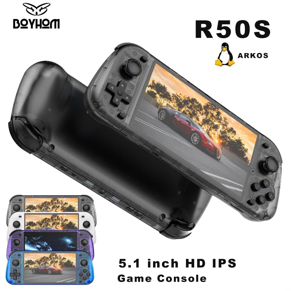 Console di Gioco Portatile con Schermo Grande da 5 Pollici R50S - Versione Aggiornata di R36S, Supporta Sistemi e Emulatori Multipli, Giochi Retrò