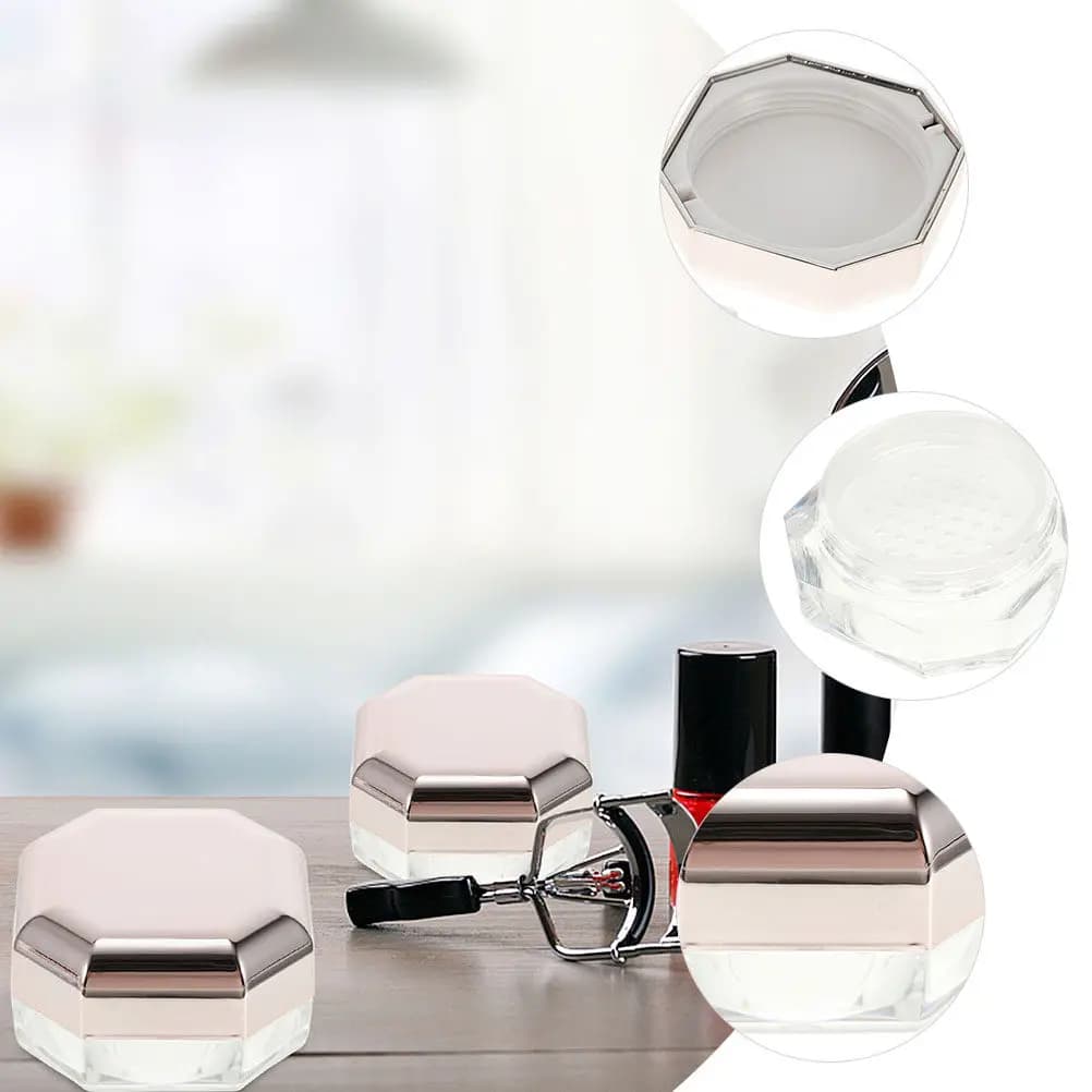 3Pcs Reusable Loose Powder Box Case Compact Lightweight Empty Makeup Powder Container for DIY Mixing Dispensing Clean Storage