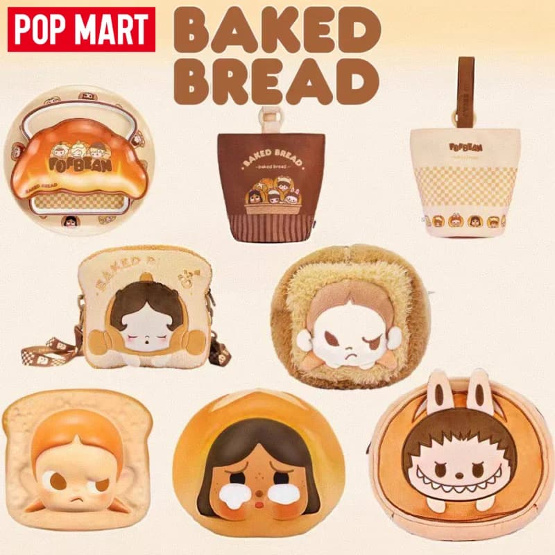 POP MART The Baked Bread Series Blind Box Labubu Pucky Anime Peripheral Soft Throw Pillows Cute Decor Toys Girl's Birthday Gift
