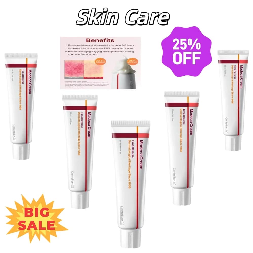 Crema Viso Time Reverse Madeca Coreana con Centella e Collagene, Rassodante, Riduce le Rughe Sottili, Idratante e Nutriente per la Cura della Pelle