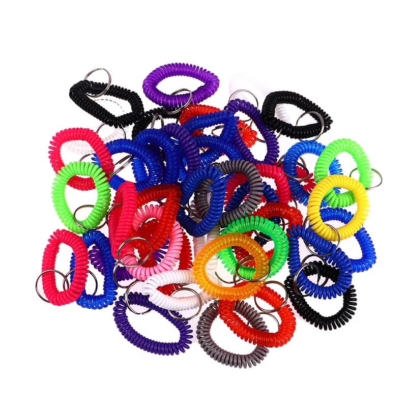 5/10pcs elastico braccialetto portachiavi molla a spirale flessibile elastico braccialetto portachiavi portachiavi per Sauna palestra sport all'aperto