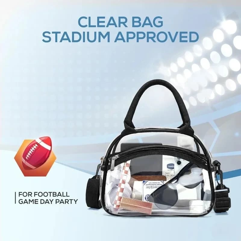 Zipper Transparent Crossbody Bag Waterproof Large Capacity Hand-held Wash Bag with Adjustable Strap PVC PVC Storage Bag Swimming