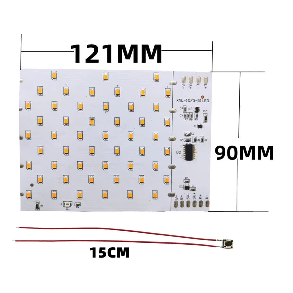 Circuito flessibile da 3,7 V 51 LED Circuito con luce di fiamma 3 modalità Lampada a candela solare Forniture elettriche alimentate a batteria