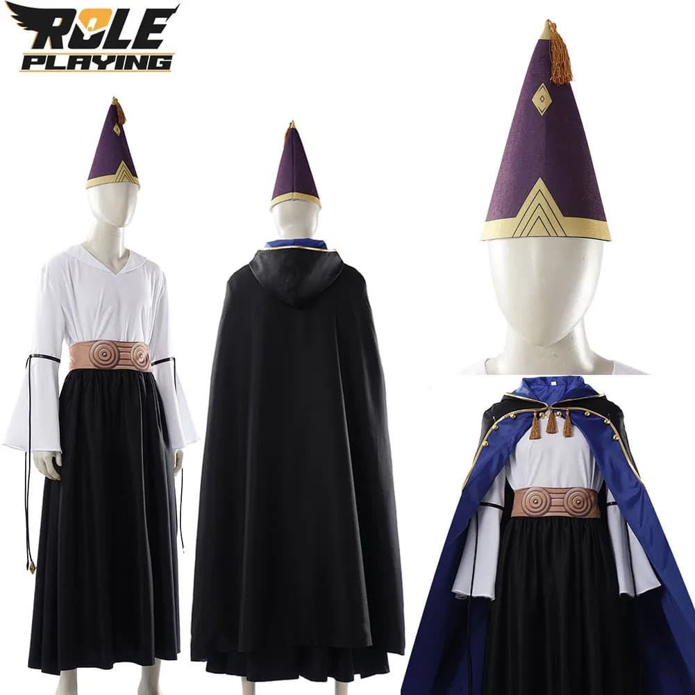 Costume Cosplay Shoe for Men, Hat and Mantle, Dress Anime Tongari Cos Boushi no Atelier, Strega Hat for Coating, Halloween