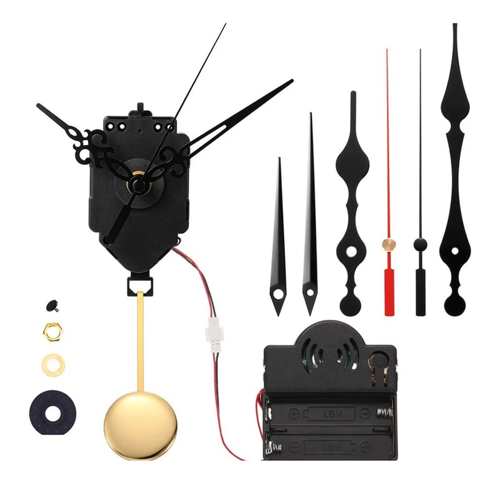 Movimento dell'orologio oscillante a forma di pendolo con carillon e kit puntatore per orologi artigianali, ricami e riparazioni di orologi da parete