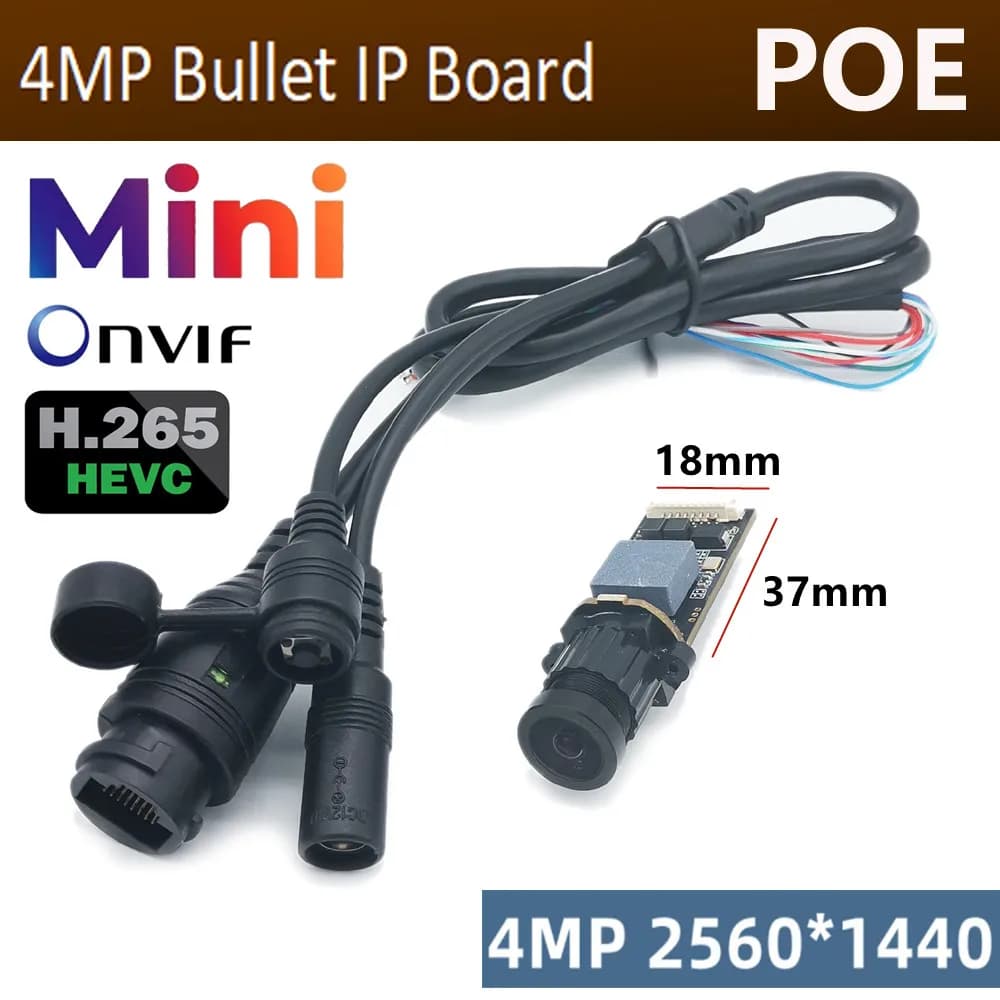 4MP Mini IP Bullet Camera Module Pcb Security CCTV P2P RTSP utilizzato per l'ispezione di condotte industriali subacquee 1440P 1080P 30fps