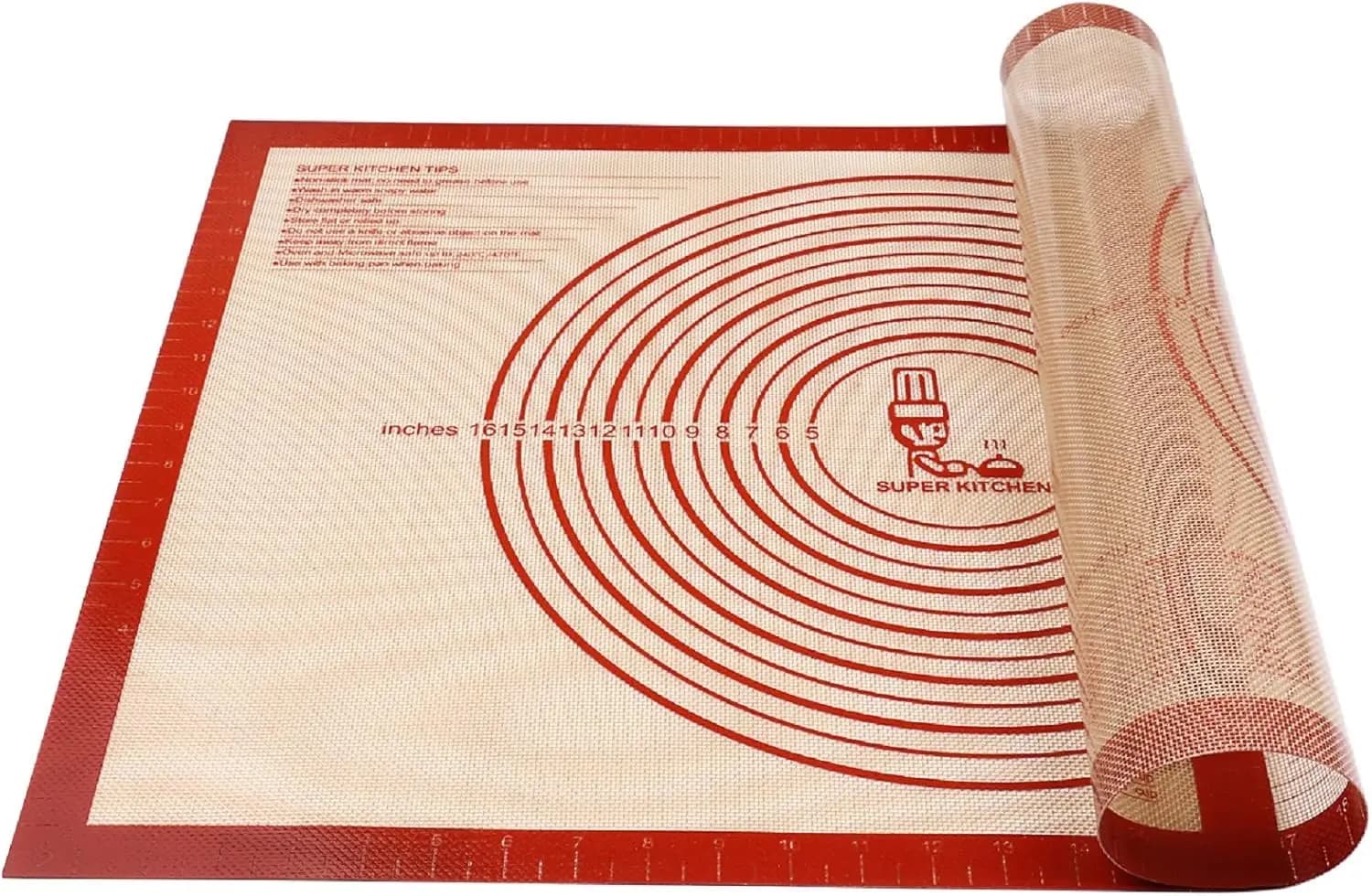Tappetino in Silicone per Pasticceria Extra Large con Misurazioni 28''x20'', per Cottura, Piano di Lavoro, Stendere l'Impasto, Rivestimento Forno