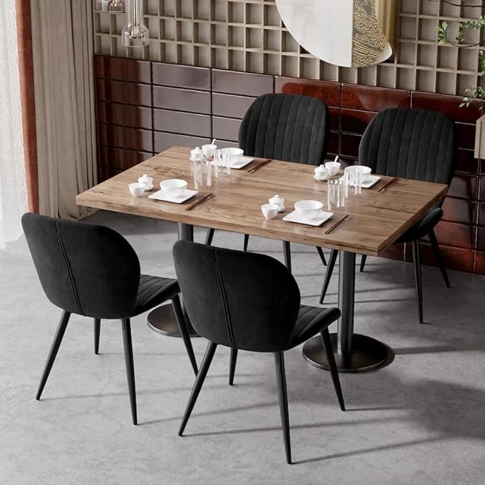 Sedie da pranzo Set di 4 sedie da sala da pranzo moderne in tessuto Sedie da pranzo imbottite con cuscini spessi, contemporanee, personalizzate