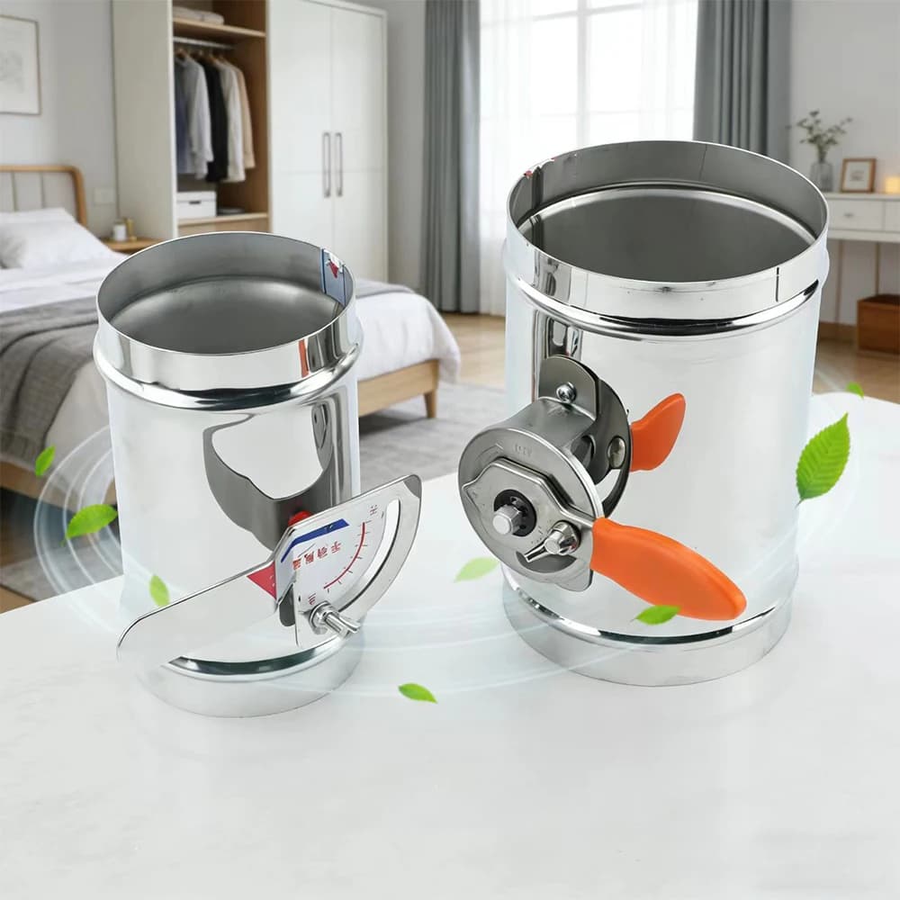 Valvola di sfiato manuale in acciaio inossidabile 201 per condotti di ventilazione con maniglia per tubi da 3/4/5/6 pollici (51/76/80/100/125/150mm)