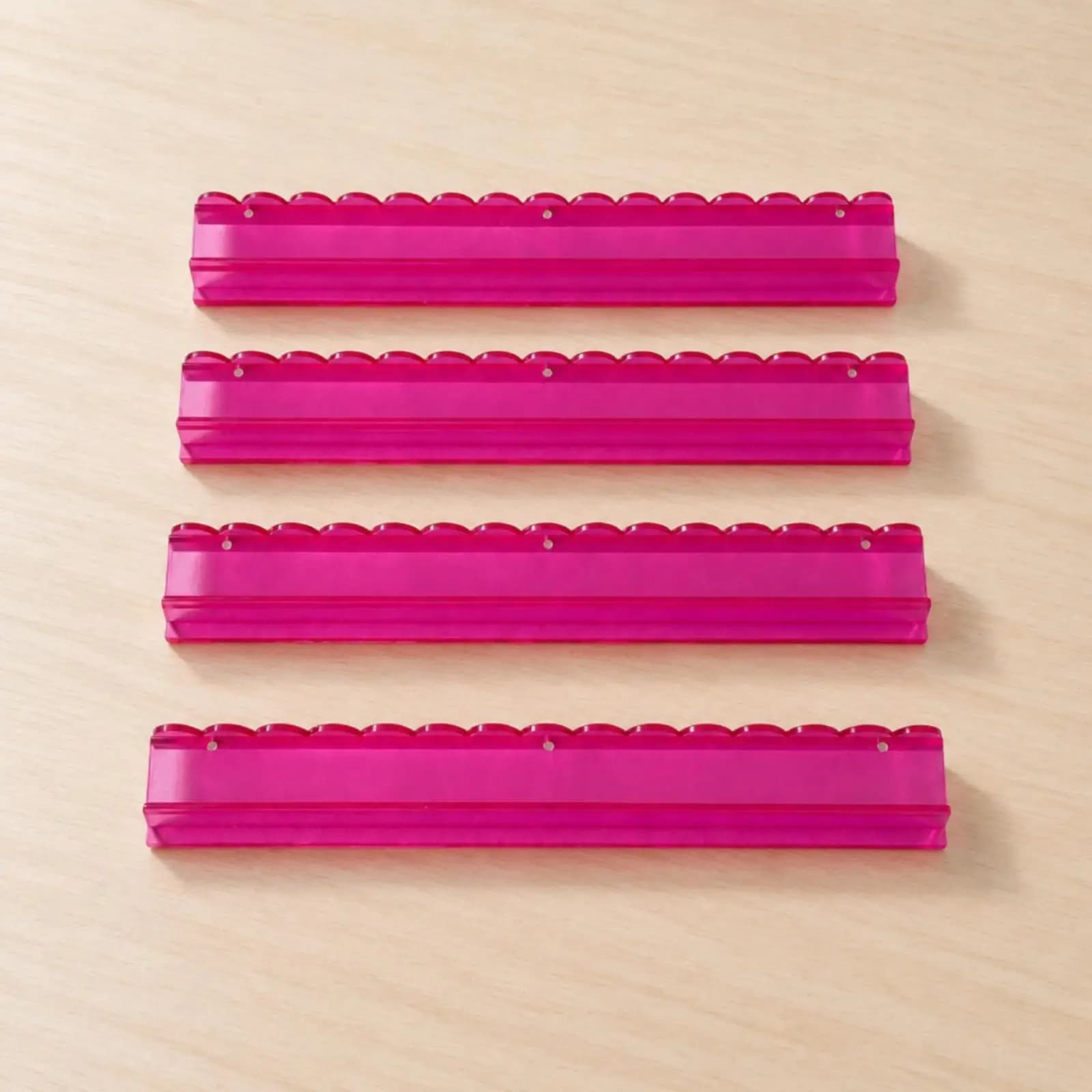 Translucent Pink Mahjong Tile Holder Rack for American Mahjong Game Set Durable Acrylic Pusher for Tabletop Tidy Play