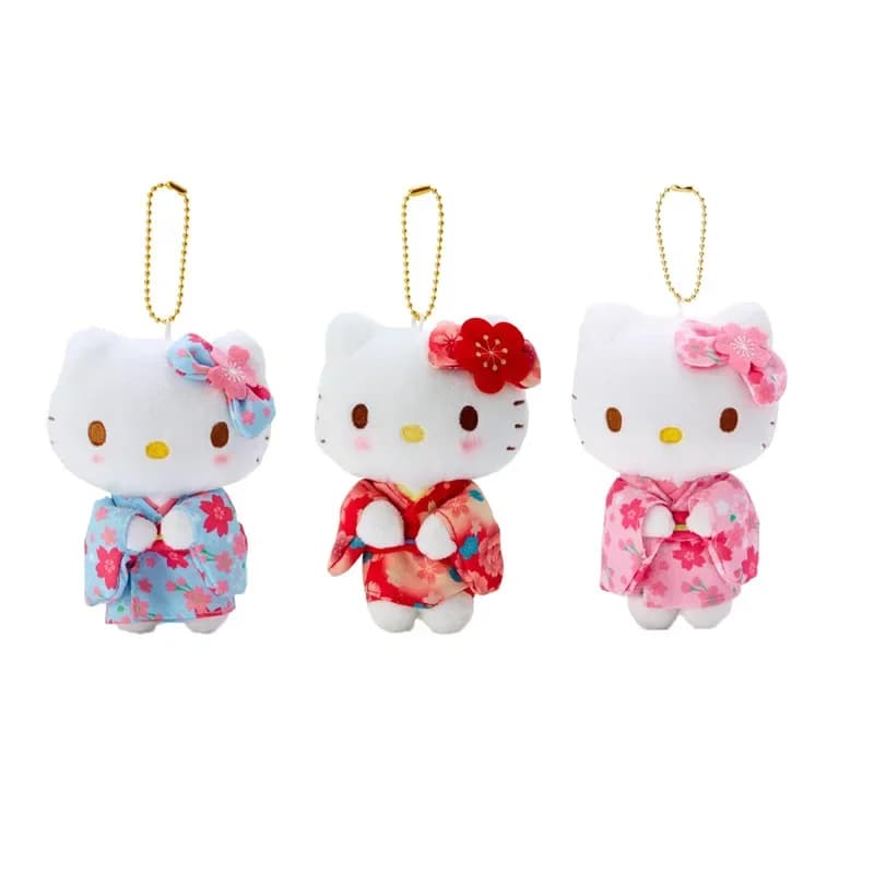 Nuovo simpatico Sanrio Sakura Kimono serie gatto ciondolo in peluche portachiavi ciondolo ragazza cuore regalo borsa da donna ciondolo regalo per bambini