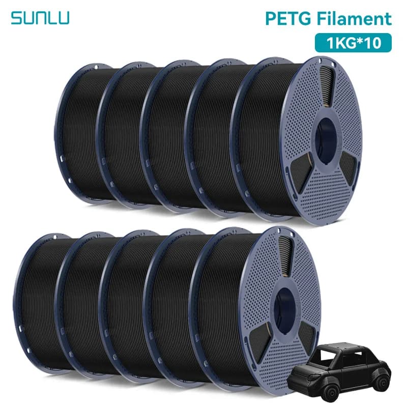 SUNLU PLA PETG PLA Plus Filaments 10 Rolls 3D Filament 1KG/roll 1,75mm 100% Filament Lines for 3D Printing from EU USA