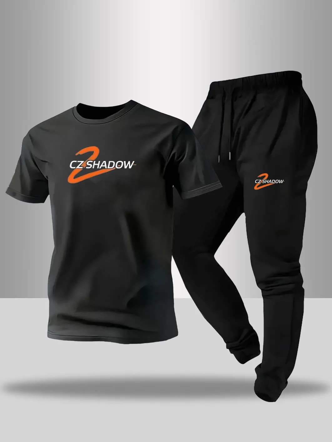 Men's Spring/Summer Home Outdoor Comfort T-shirt Set Printed Men's Sports T-shirt+Pants City Leisure Sportswear