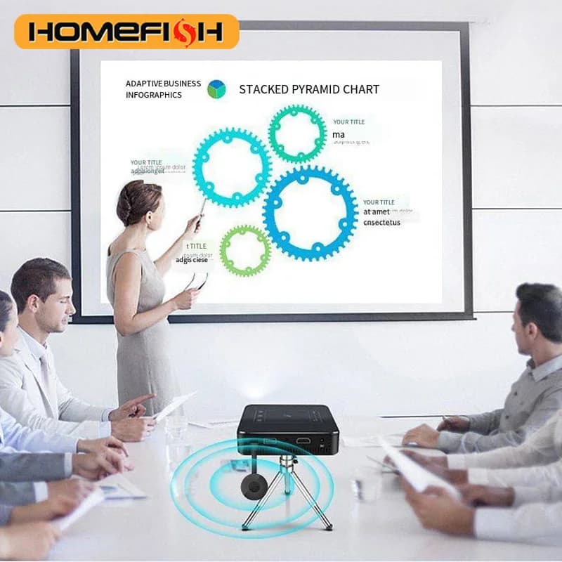 Proiettore Wireless HD per Mirroring Multiplo, Connessione Telefono a TV, Proiezione HD 1080P, Compatibile con Computer e iPad, Proiezione Schermo in Diretta WIFI