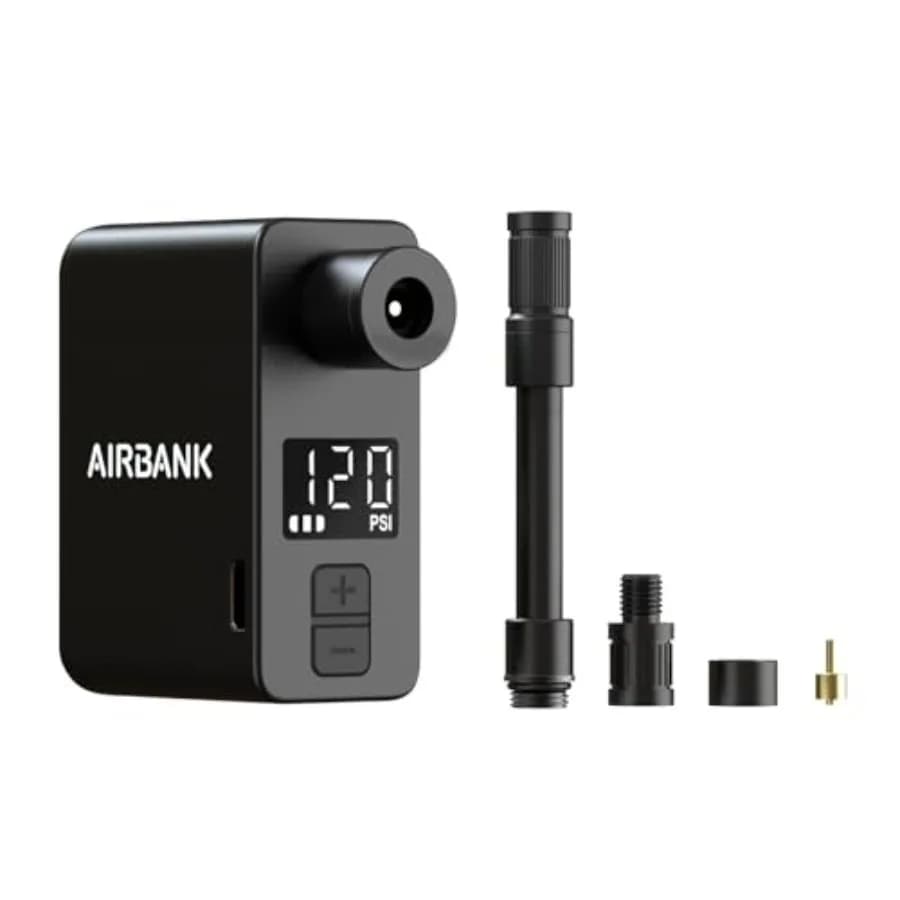 Mini Pompa per Bicicletta con Manometro, Pocket PRO Max 120PSI, Pompa d'Aria Portatile con Spegnimento Automatico per Bici da Strada e Bici Elettriche