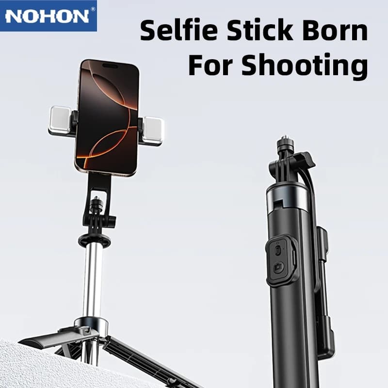 Treppiede da viaggio con selfie stick da 71 pollici per telefoni cellulari con telecomando e supporto per telefono, selfie stick estensibile per iPhone, adatto per la registrazione di video e compatibile con le fotocamere GoPro