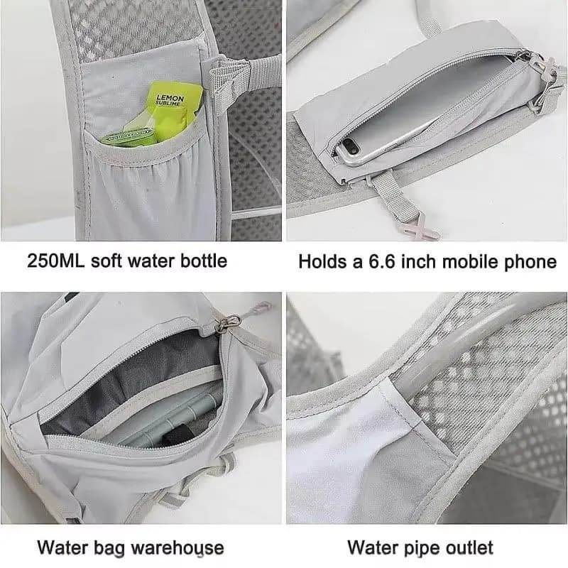 .New Sale-Running Water Bottle Storage Vest Lightweight Running Vest Reflective Hydration Water Chest Pack With Phone Holder