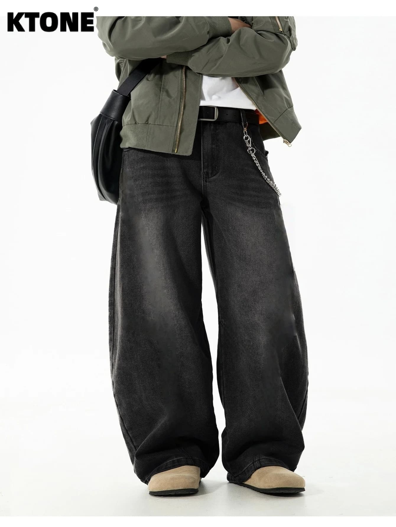 Jeans Originali Baggy Neri Y2K Unisex per Uomo, Stile Drip, Senza Accessori o Cinture Incluse