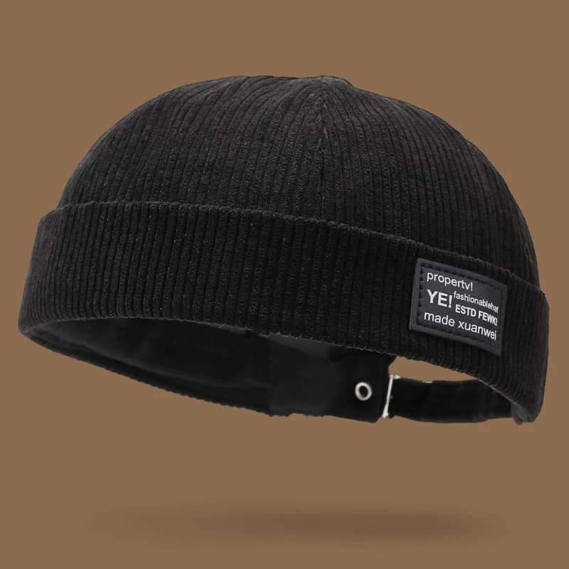 Cappello casual senza visiera in velluto a coste per autunno e inverno, cappello yuppie personalizzato, cappello a forma di melone in velluto a righe per uomo e donna