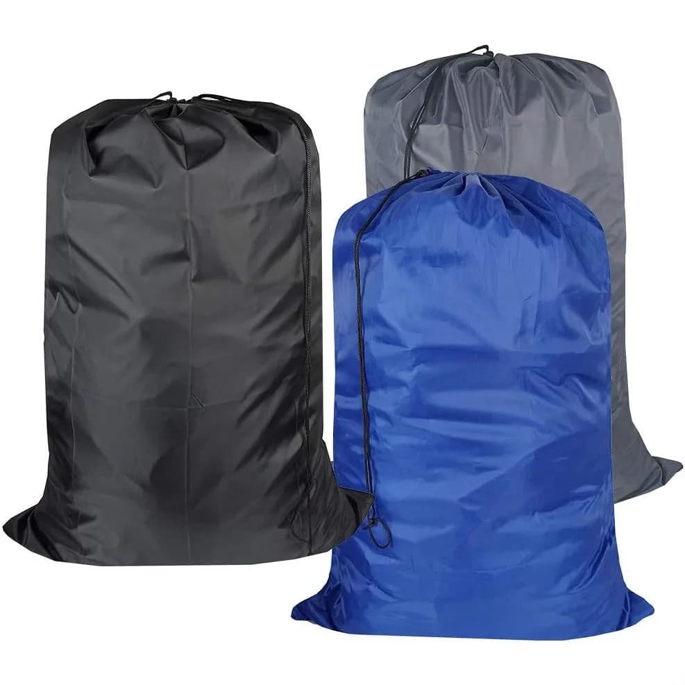 Sacca per Bucato da Viaggio Lavabile con Cordoncino, Grande Borsa per Vestiti Sporchi per 4 Carichi, 26x39 Pollici, Confezione da 3
