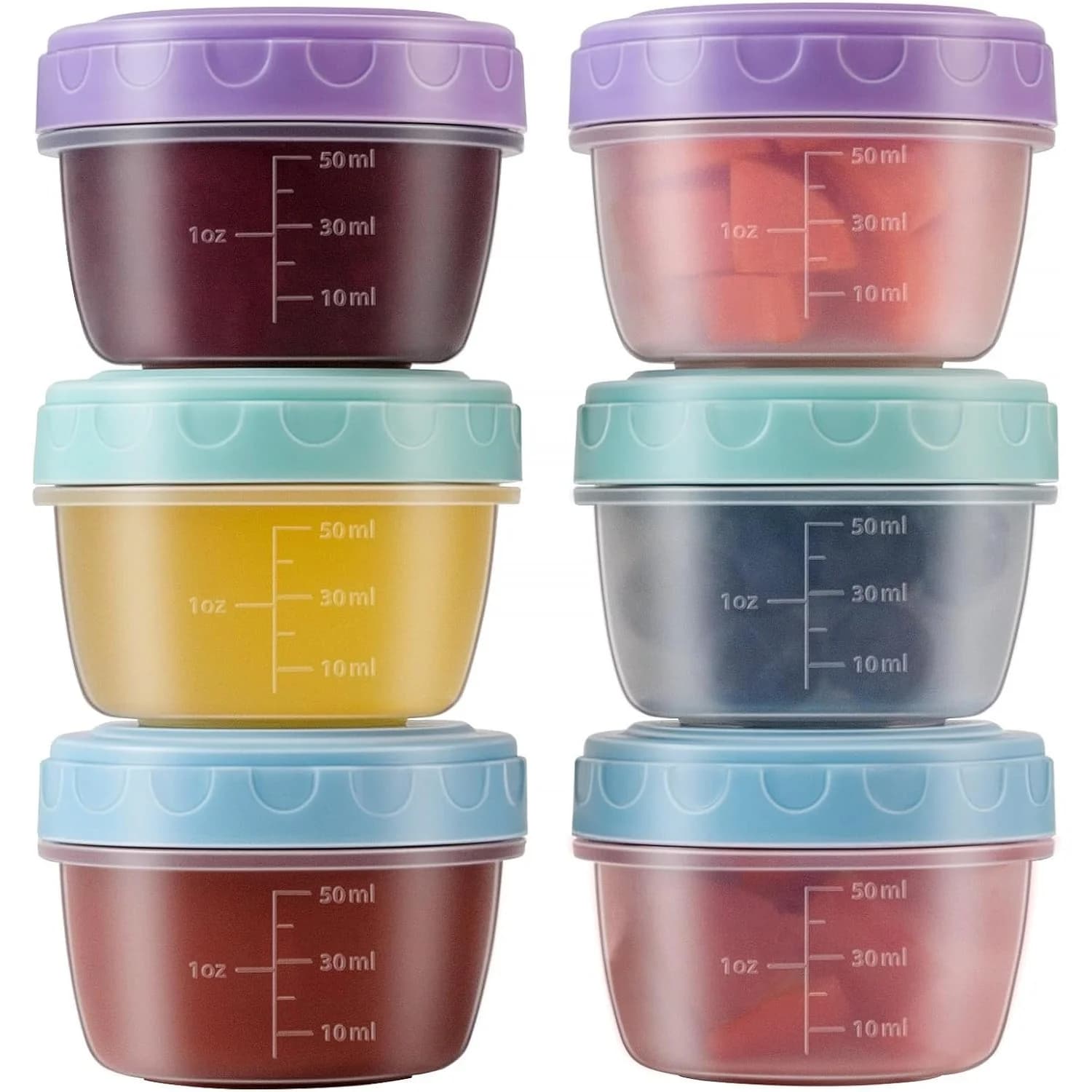 Confezione da 1-6 contenitori da 2,7 OZ per condimenti da asporto con coperchi, piccoli contenitori per condimenti, piccoli contenitori per salse per il pranzo.