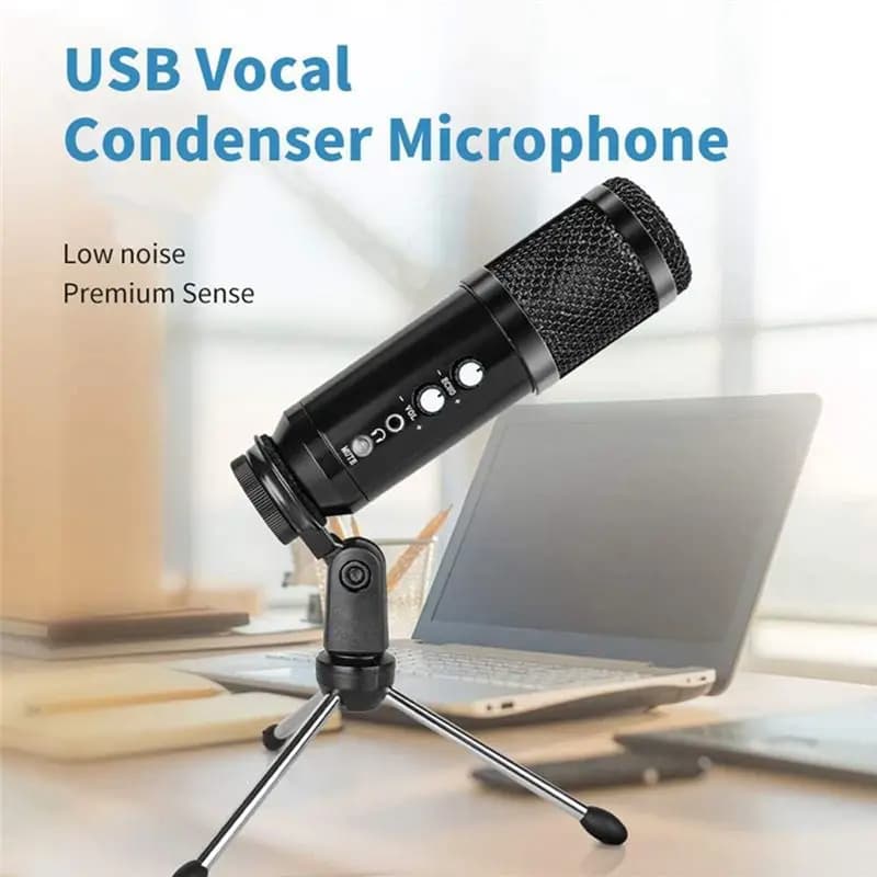 Microfono a Condensatore USB ABFN per Registrazione su Computer, Gaming, Videoconferenze, per Laptop e PC Desktop