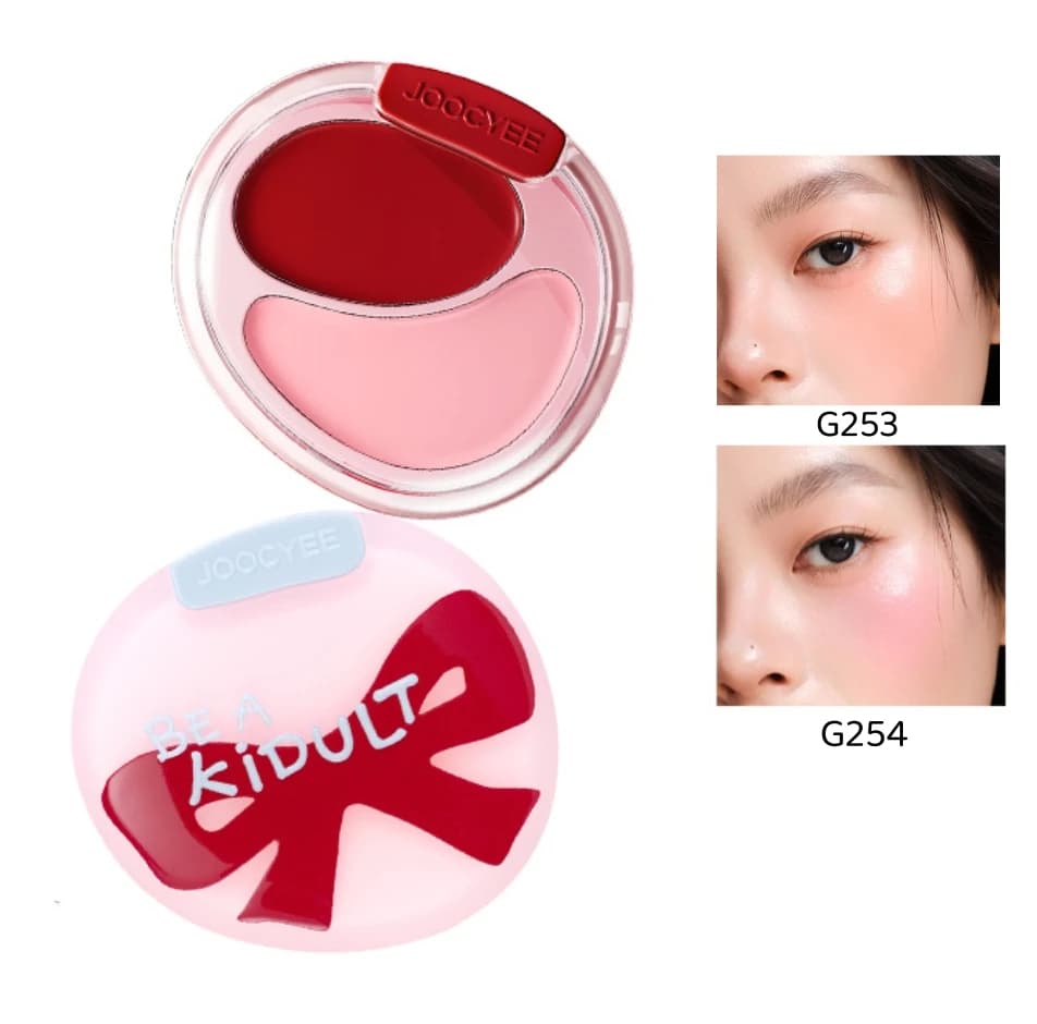 JOOCYEE Dual Color Blush Cream BLUSH Duo 7g HIGHLIGHTER Lunga durata Aspetto naturale Facile da applicare Cosmetici per il trucco originali