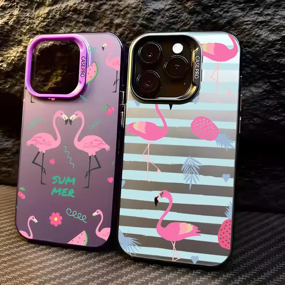 Pink Flamingo Phone Case For IPhone 17 16 15 14 13 12 11 Pro Max Air Matte Laser Aurora Shockproof Phone Case