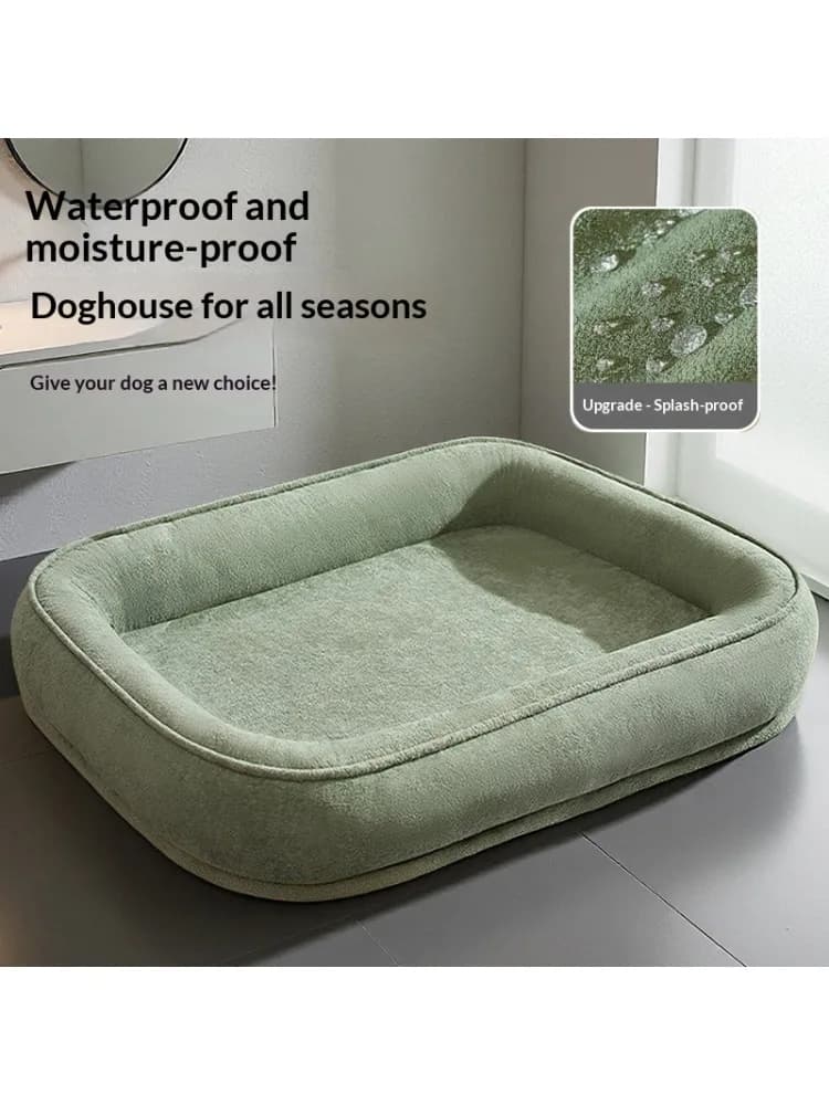 Four-Season Washable Dog Bed for Medium Dogs, Waterproof, Bite & Scratch Resistant, Water Repellent Pet Mat, Cat & Dog Cushion