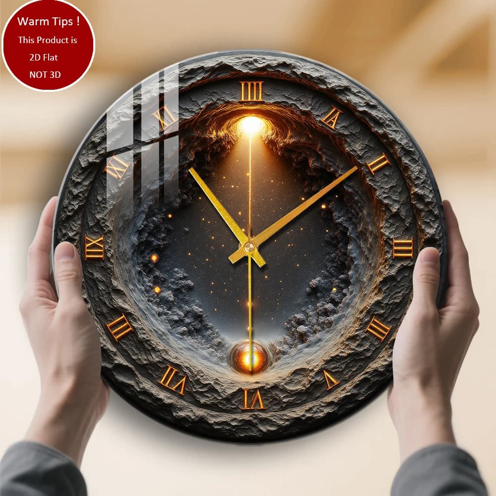 Tempered glass wall clock Cosmic clock with pendulum suitable for wall decorations or table display everywhere