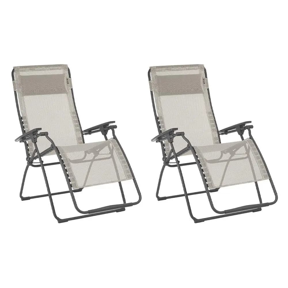 Sedia a Sdraio Pieghevole Futura XL Zero Gravity, Ergonomica, Portatile, con Telaio in Acciaio, per Giardino e Patio, con Poggiatesta Imbottito