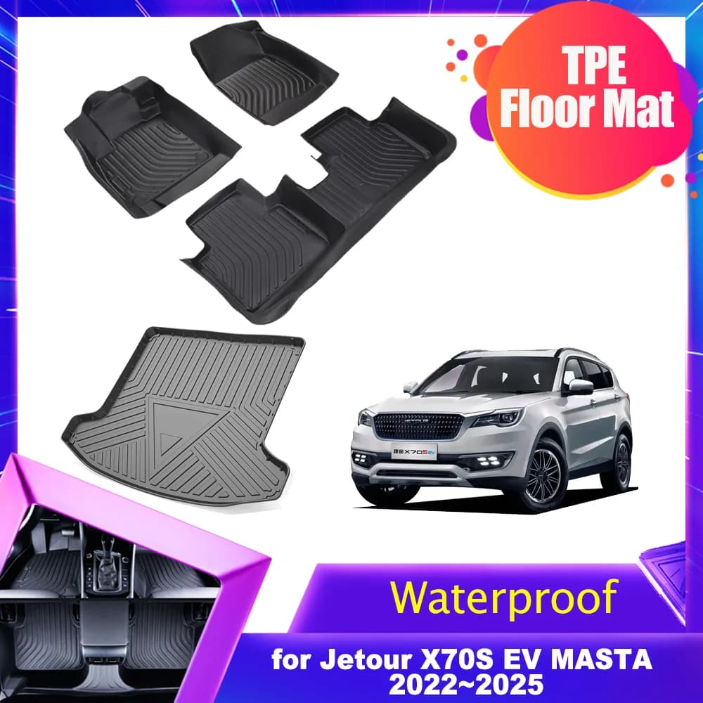 Tappetini per Auto in TPE per Jetour X70S EV MASTA 2022~2025 2023 2024, Protezione Impermeabile Antiscivolo per Bagagliaio e Abitacolo