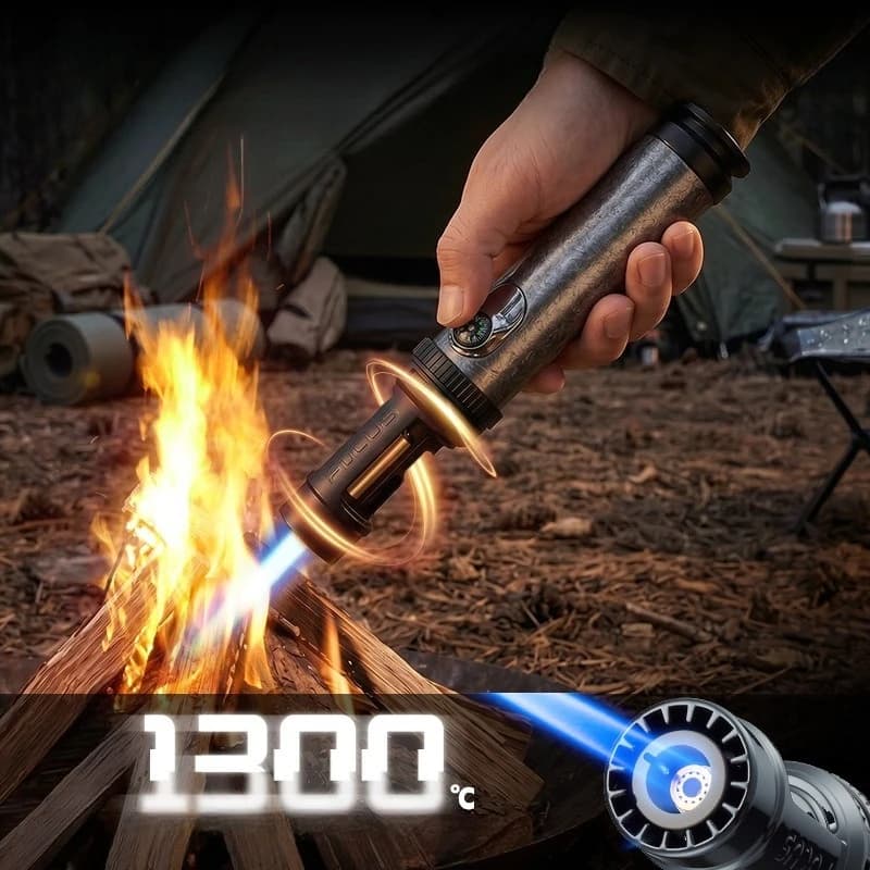 Outdoor Creative High Power Direct Spray Gun Butane Lighter Windproof Bottle Opener Multi Functional Cigar Torch Lighter