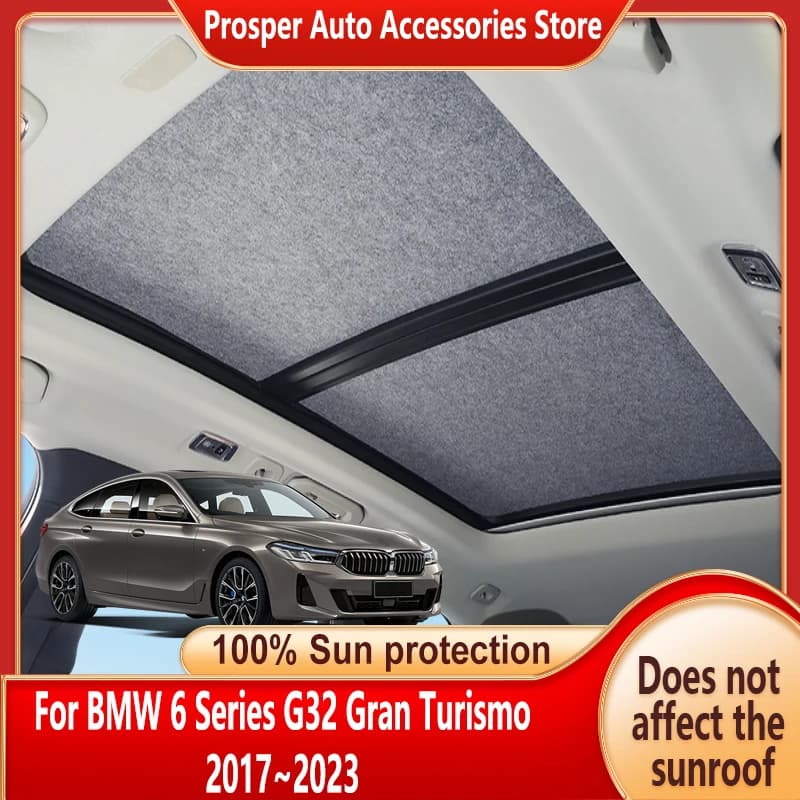 Car Panoramic Sunroof Insulation Roof Visor For BMW 6 Series G32 Gran Turismo 2017~2023 Protection Adsorption Curtain Sunshade