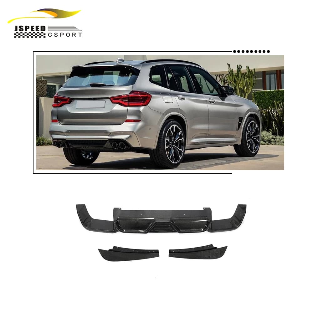 Rear bumper diffuser in real carbon fiber for BMW X3 Series M F97 2019- 2021