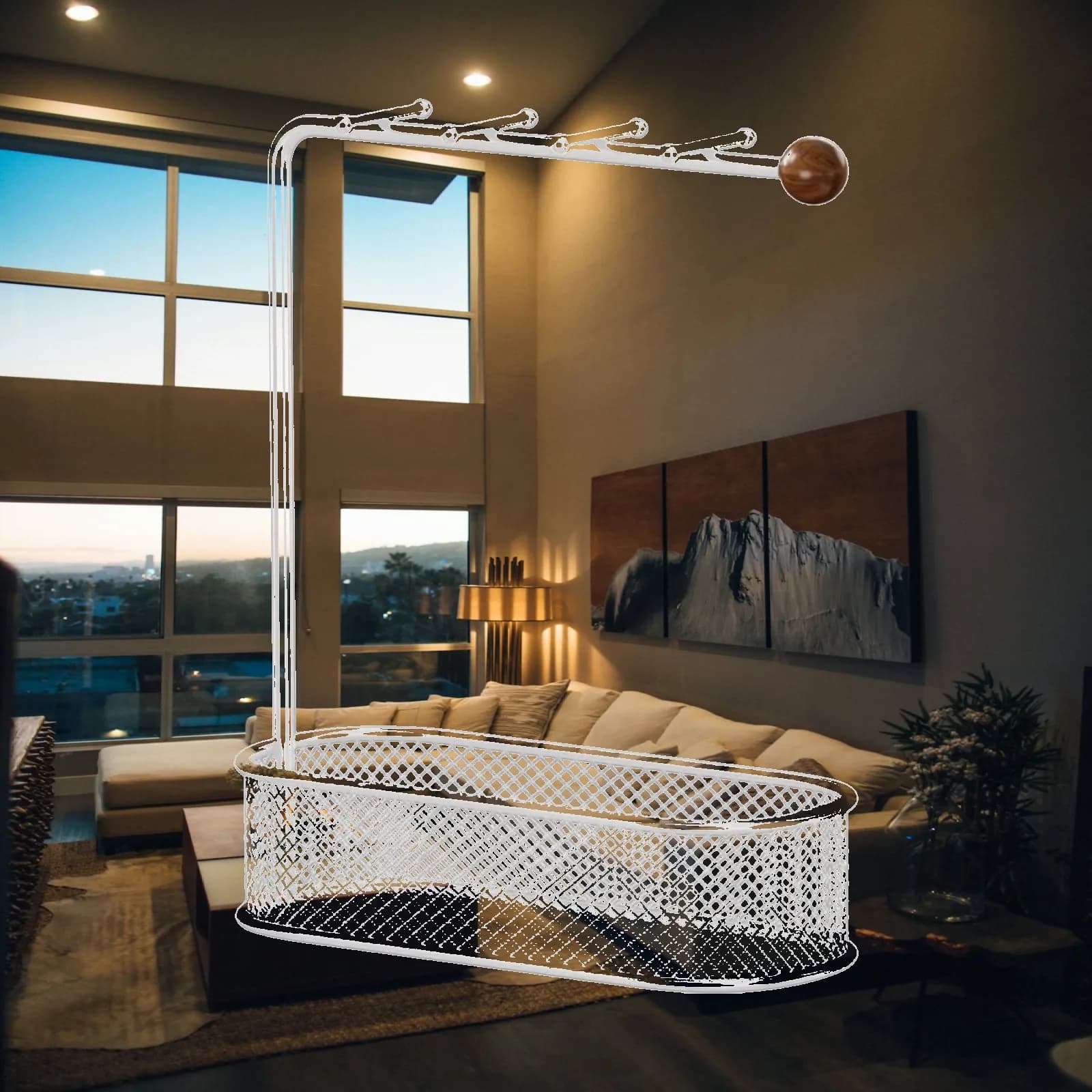 Tabletop Wind Chime Stand Iron Brush Hanging Rack Multifunction Organizer for Bedroom Window Decor