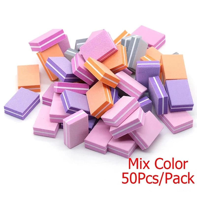 50 Professional Mini Lime Parts for Nails, Grain 100/180, Manicure Accessories, Polishing and Polishing