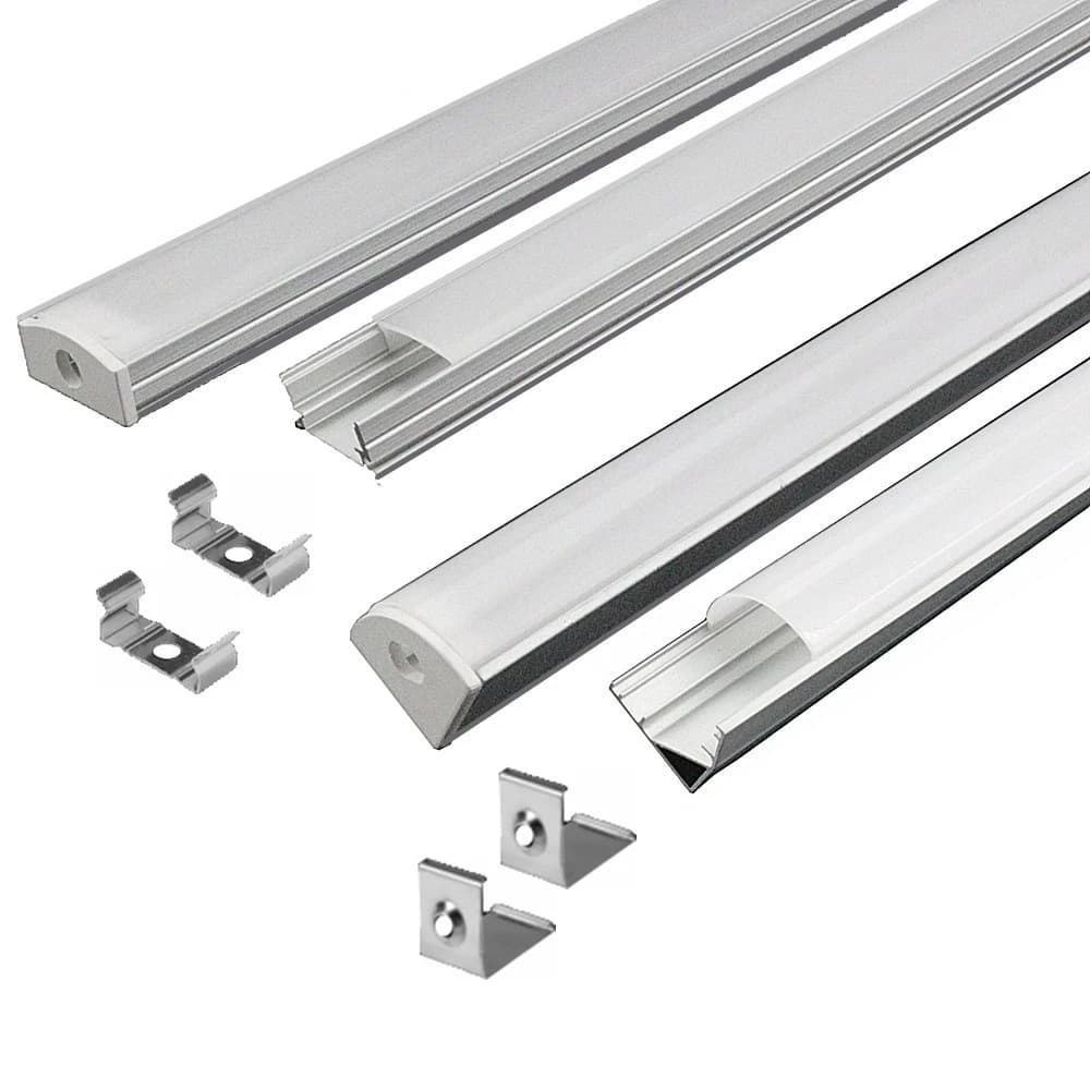 DHL 10-20 pz/lotto 1M U/V forma angolo profilo in alluminio supporto per canale per barra luminosa a strisce LED sotto l'armadio lampada armadio da cucina