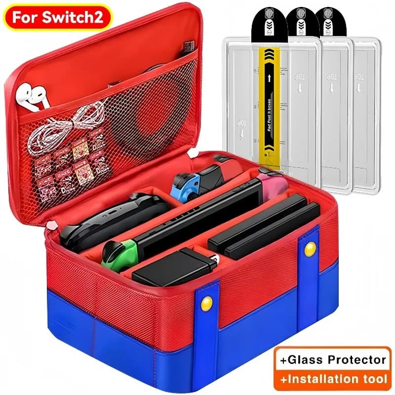 Custodia Grande per Switch 2, Borsa da Trasporto Facile da Installare, Protezioni a Installazione Rapida, Custodia da Viaggio per Accessori Switch 2