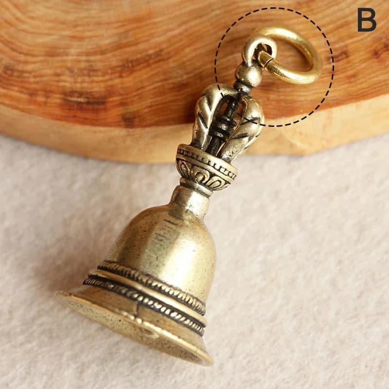 Tibetan Bronze Wind Bell Pendant Brass Handicraft Magic Bell DIY Key Chain Handmade Jewelry Fashion Accessories