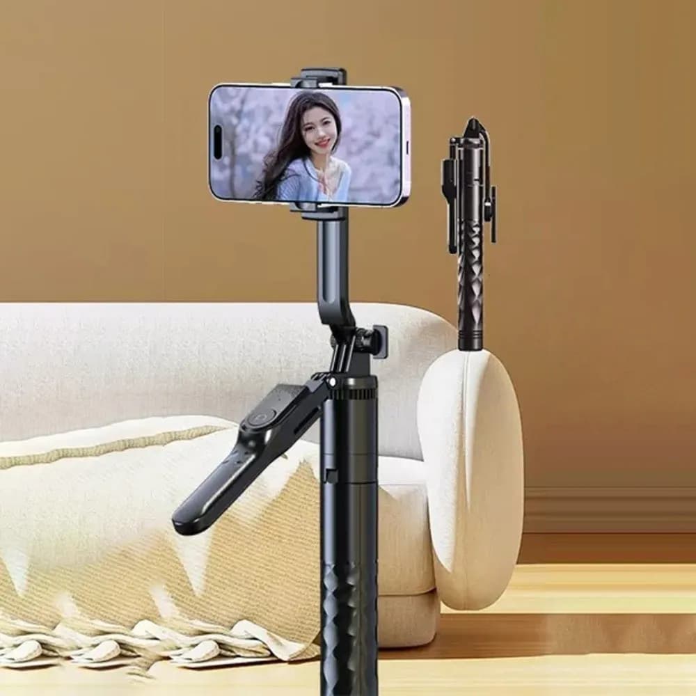 Bastone selfie telescopico da 1,75 m Bastone selfie portatile portatile regolabile Bluetooth Asta di prolunga Treppiede per selfie stick allungabile
