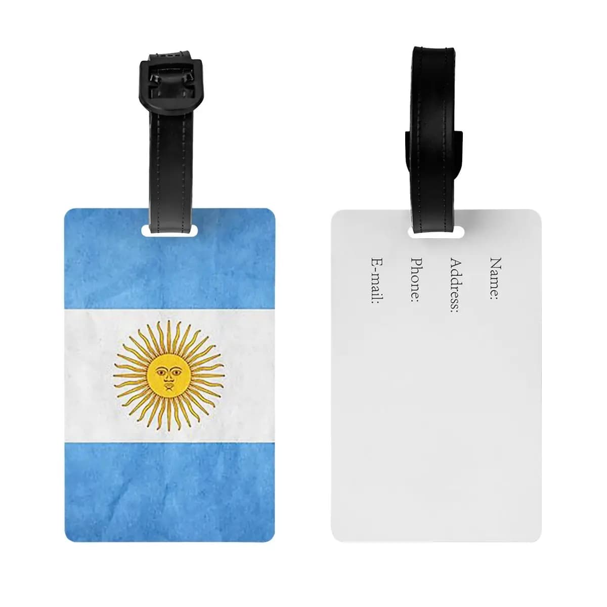 Etichette per Bagagli con Bandiera Argentina, Targhette Identificative per Valigie e Bagagli da Viaggio